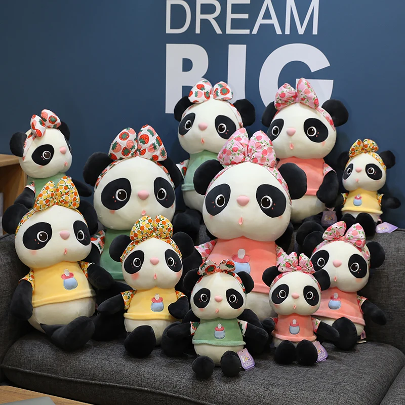 

1PCS 30/40/55/70cm Creative Bowknot Panda Plush Stuffed Toys Kawaii Soft Animals Cloth Doll Kids Girls Birthday Gifts Home Decor