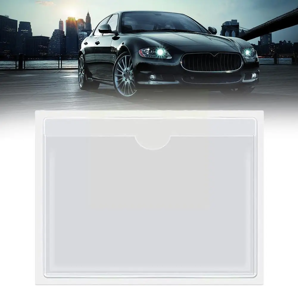 

Adhesive Label Bag Self-adhesive Windshield Parking Bag Plastic Transparent Sleeve Card Car Sticker Permit Card E0G2