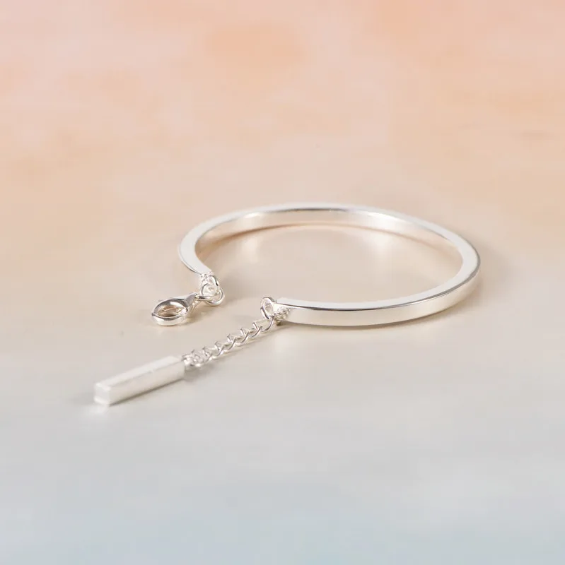 

TB2150 925 smooth opening simple fringe fashion Sterling Silver Bracelet