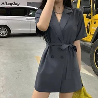 rompers women fashion daily all match popular sashes simple high waist oversize wide leg loose ladies ulzzang female clothing