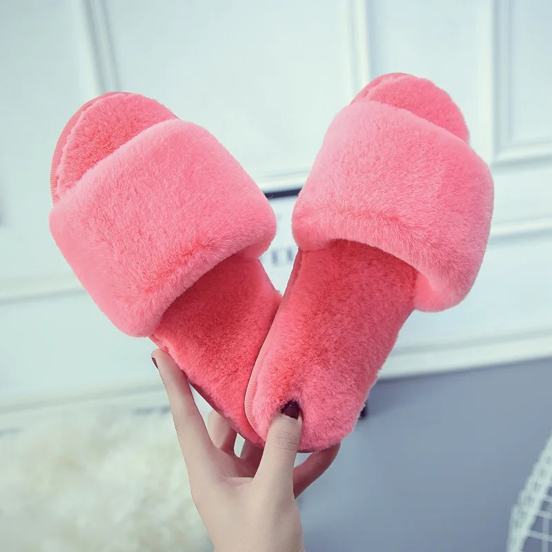 

Women's SlippersFall/winter Solid Color Women's Cotton Slippers Plush Slippers Women's Home Indoor Plush Slippers Women