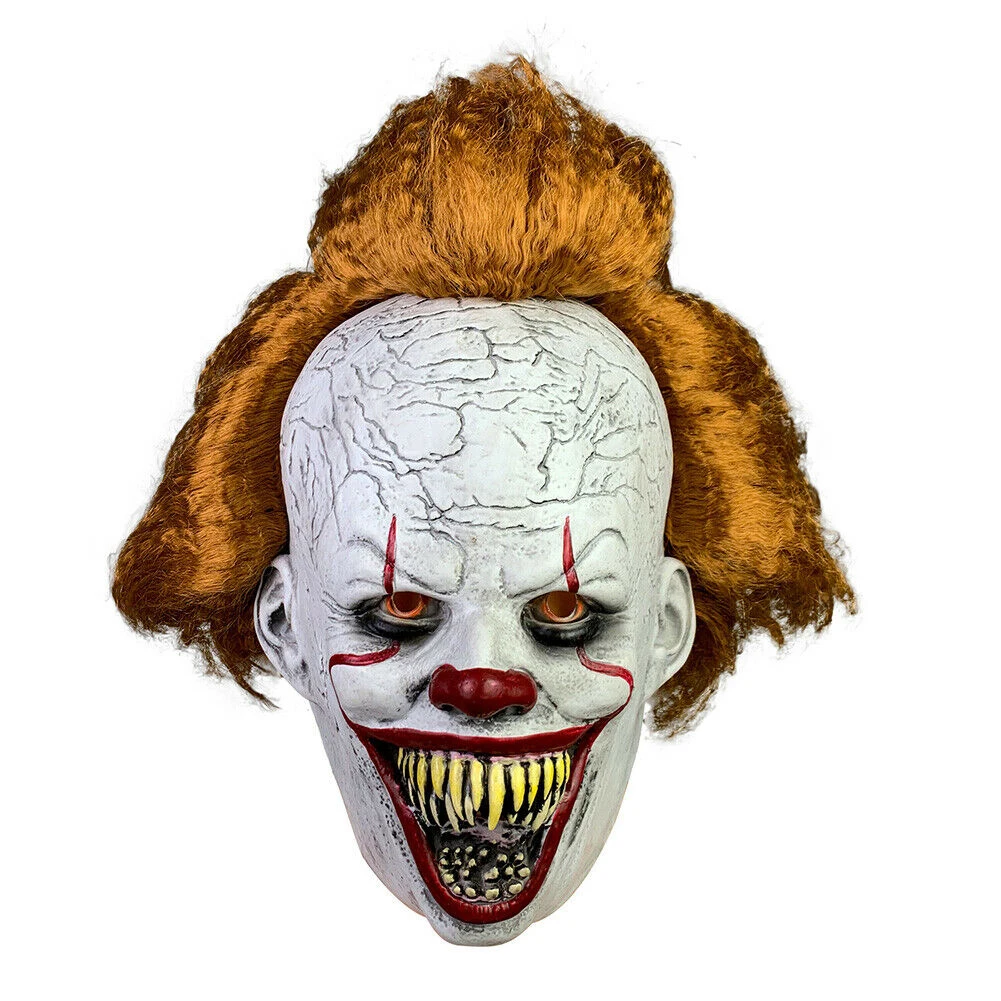 04 Stephen King's It Mask Pennywise одежда для клоуна Маска Клоун маска на Хеллоуин для косплея костюм реквизит Праздничный костюм нарядное платье - Цвет: 04