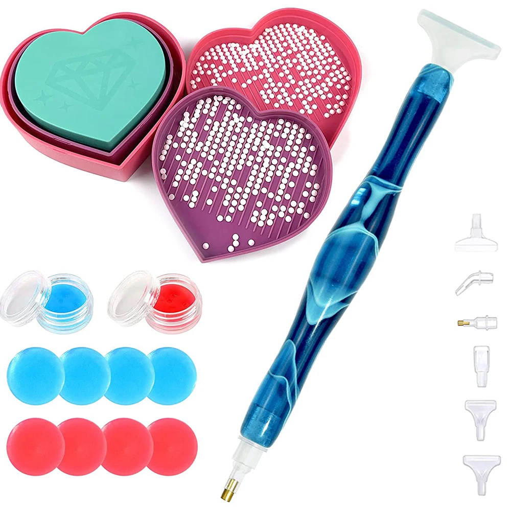 Инструмент для алмазной живописи 5D в форме сердца коробка-лоток алмазов с глиной
