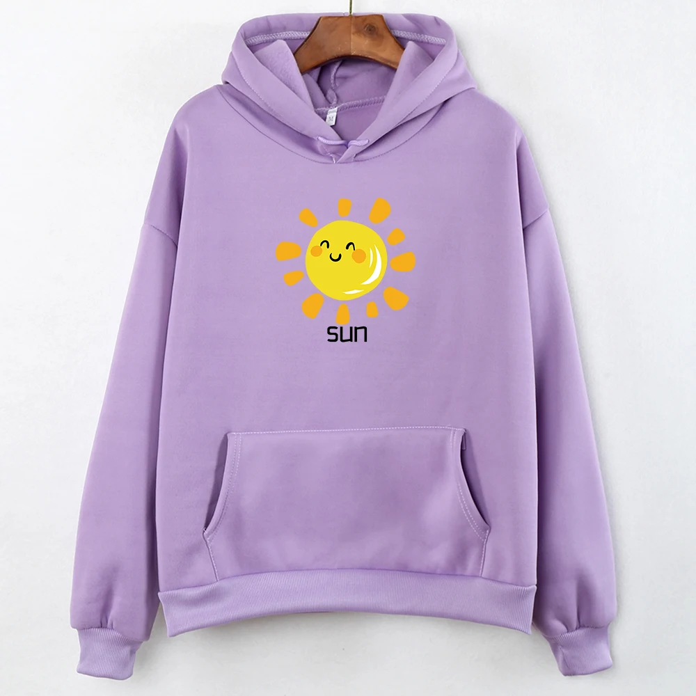 Sun Print Funny Hip Hop Tops Women Thick Women's Casual Warm Cute Hoodies Sportswear Kpop Sweetshirt for Girls