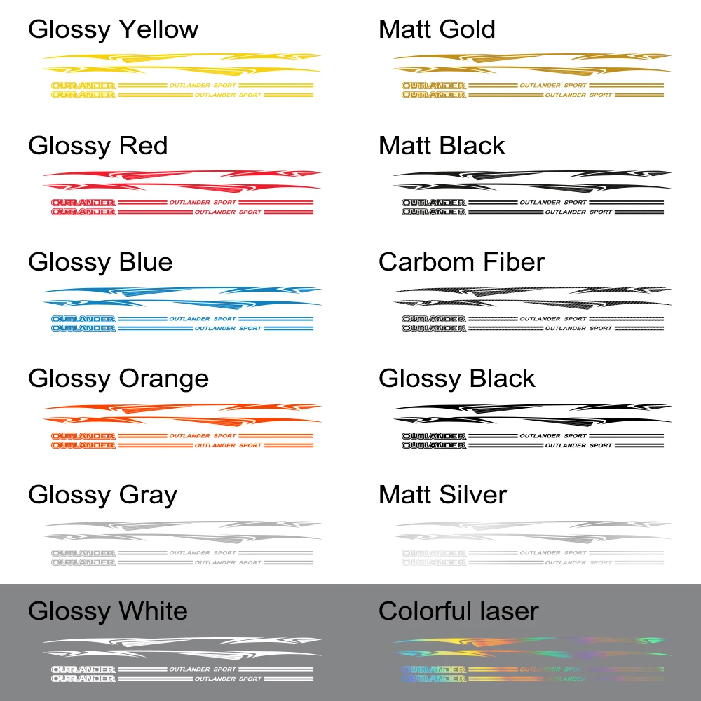 

2pcs Car Side Door Sticker For Mitsubishi Outlander DIY Auto Sport Personalized Vinyl Film Decal Styling Car Tuning Accessories