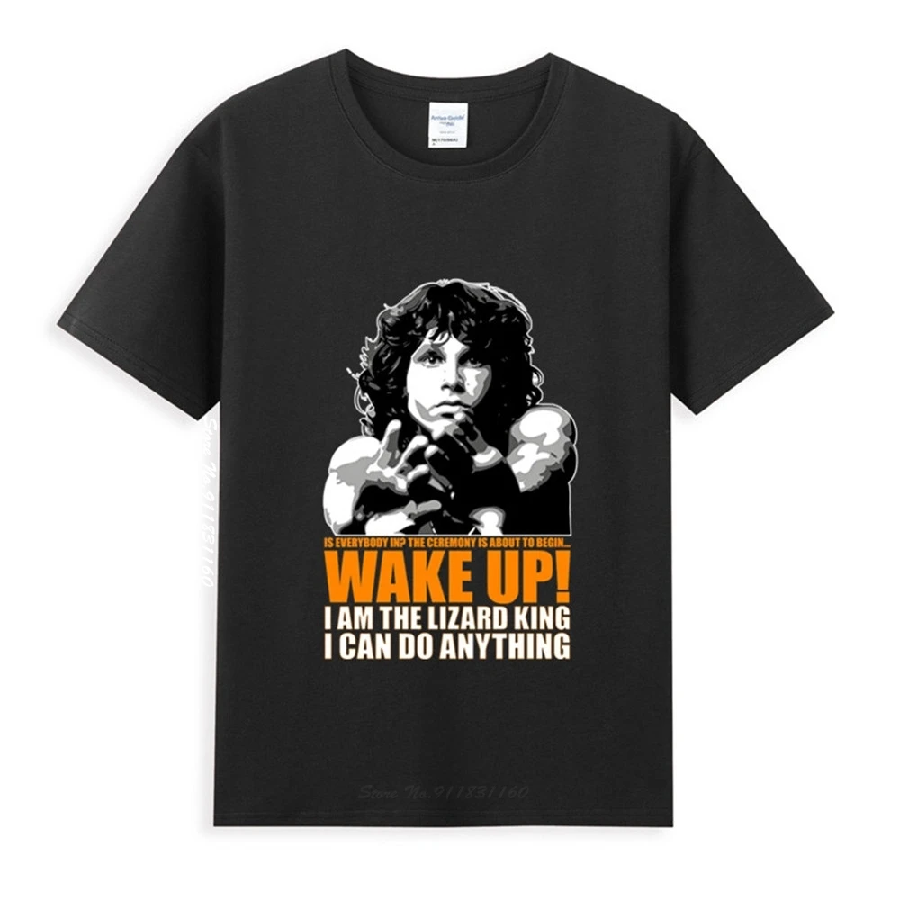 

The Doors Jim Morrison Wake Up Lizard King Logo Classic T-Shirt Newest Summer Popular Tees Shirt Tops Novel Unisex
