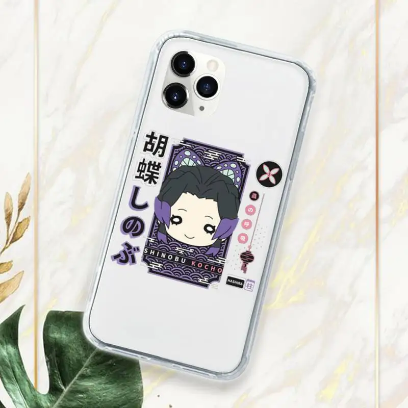 

character of Demon Slayer Kamado Tanjirou Phone Case Transparent for iPhone 11 12 mini pro XS MAX 7 8 6 6S Plus X 5S SE 2020 XR