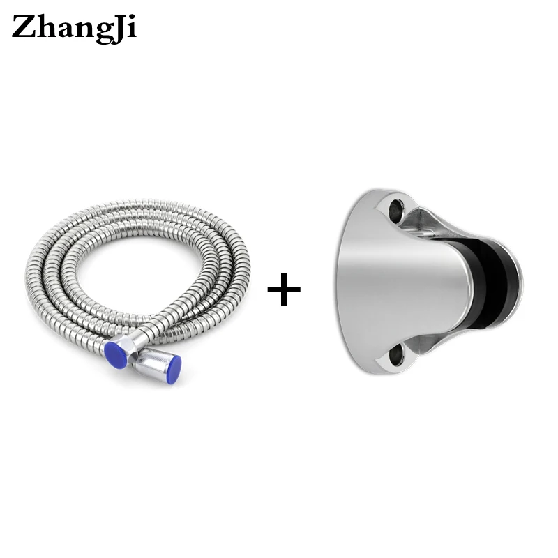 Zhangji, нержавеющая сталь, 1,5 метров, ручной шланг для душа+ держатель для душевой головки, хромированный АБС-пластик, настраиваемый угол, душевые наборы