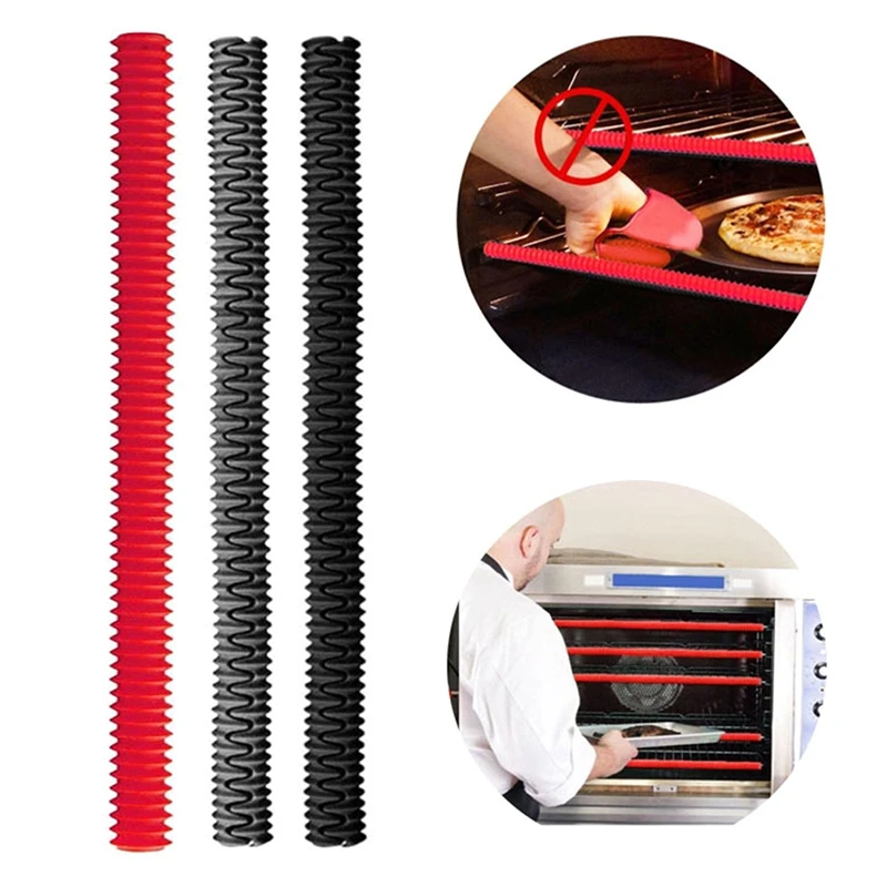 

AF88 -6Pcs Silicone Threaded Heat Resistant Oven Rack Edge Protector Guard Cover Oven Anti-Hot Bar Length 35.7cm/14In