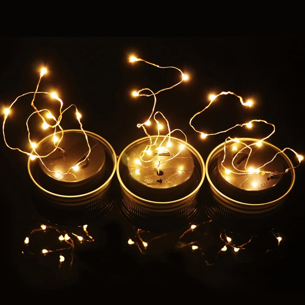 

WOOPOWER LED Lamp, Solar Mason Cap Lamp Bottle Lamp for Party Christmas Holiday Decor