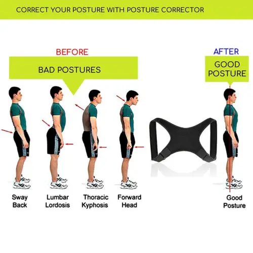 Back Support Spine Posture Corrector Protection Shoulder Correction Band Humpback Pain Relief Brace | Спорт и развлечения