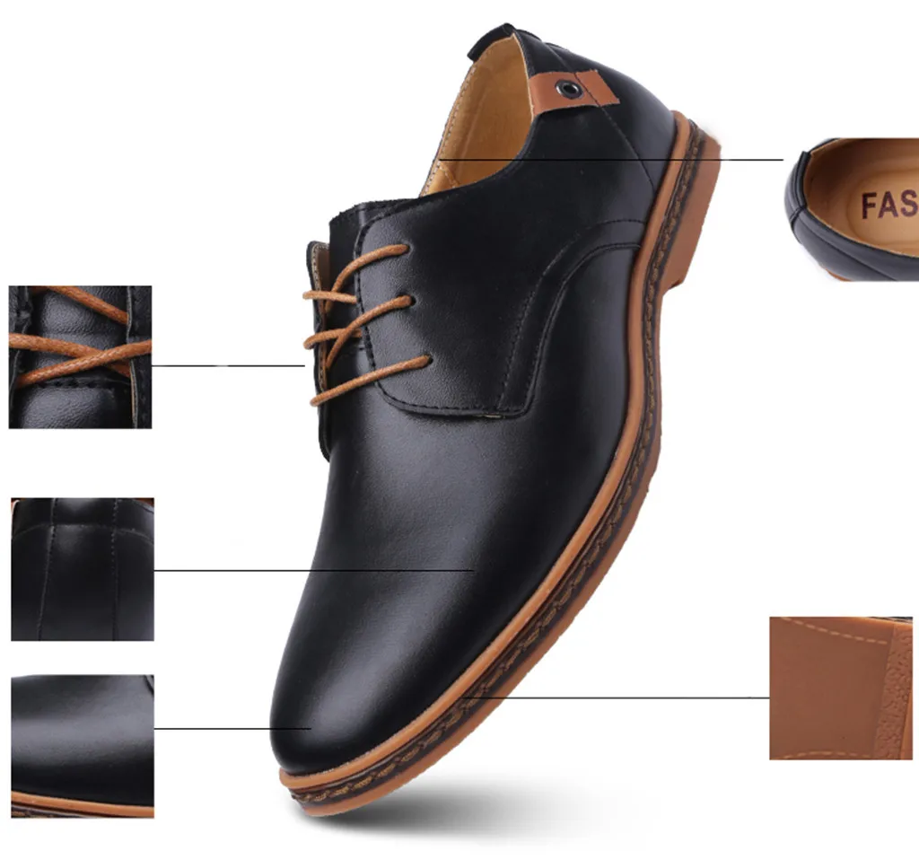 JAYCOSIN; мужская повседневная обувь; Мужская обувь из искусственной кожи на шнуровке; Мужские модельные туфли; удобные мягкие мужские туфли на плоской подошве; zapatillas hombre; размеры 38-48