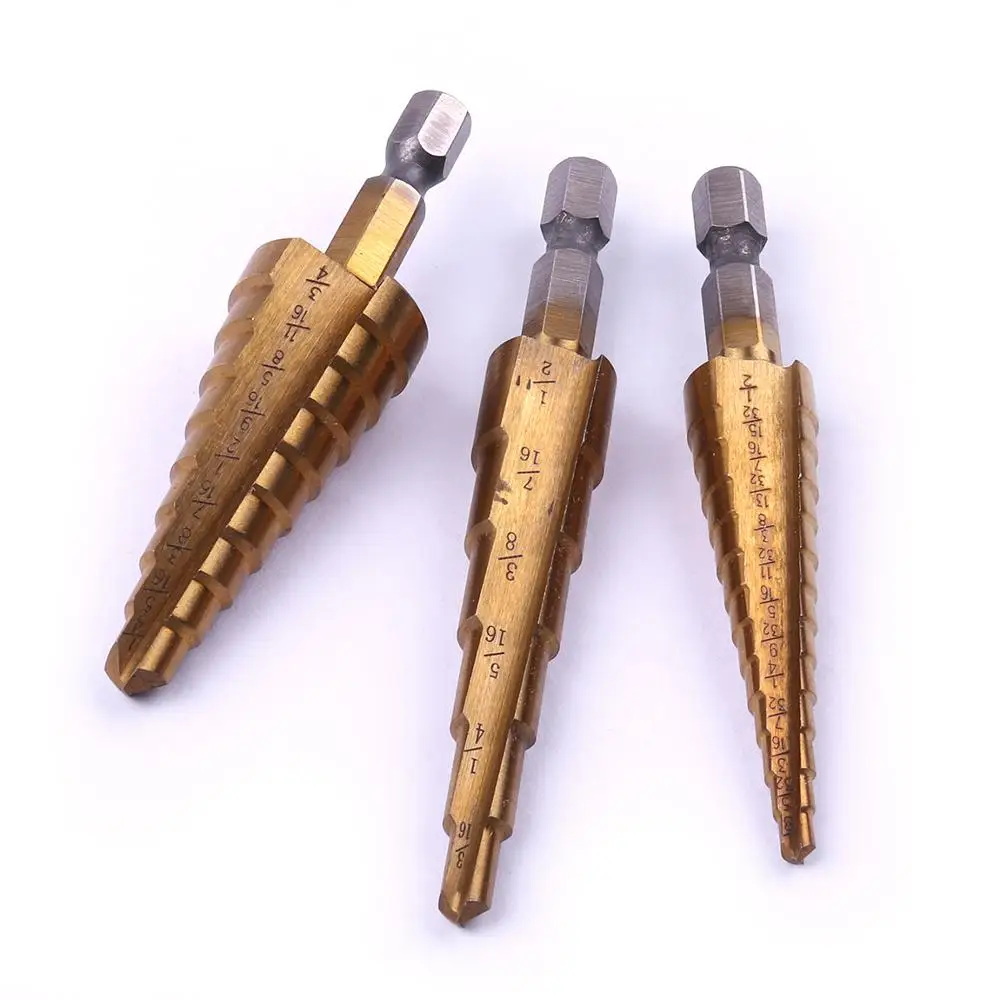 1/4 дюймовые ступенчатые сверла из быстрорежущей стали с шестигранным