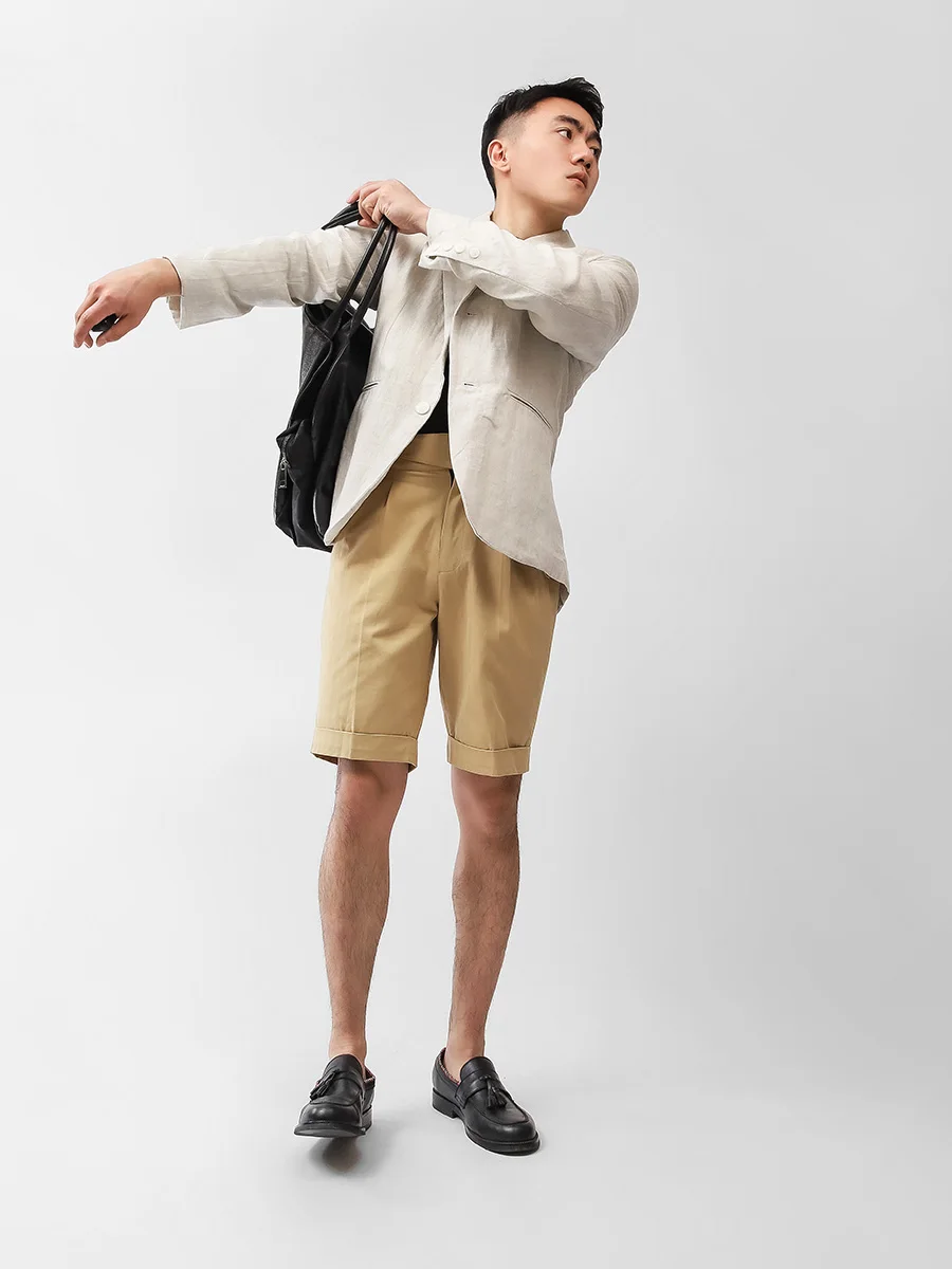 

Summer Naples Suit Italian retro slim two button suit for commuters