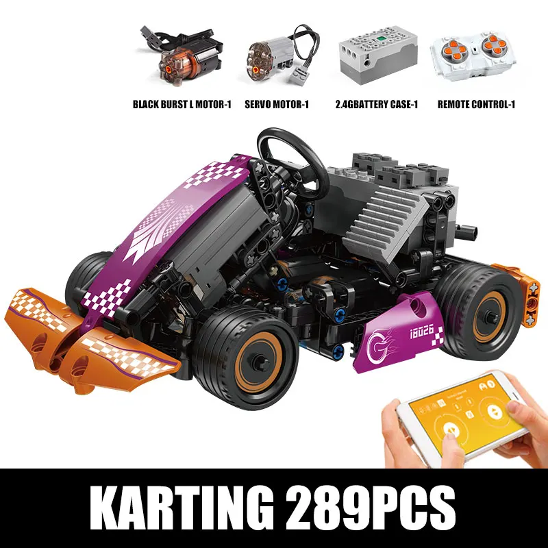 

MOULD KING High-Tech The APP RC Motorized Go-Kart Racing Car Model Climbing Car Building Block Kids DIY Toys Christmas Gifts