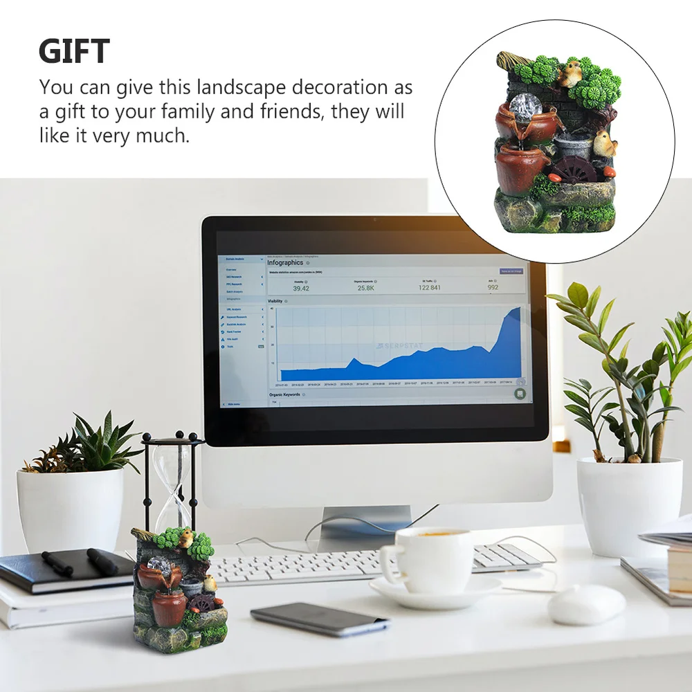 

1pc Creative Chinese Rockery Mountain Spring Decoration Home Desktop Ornament
