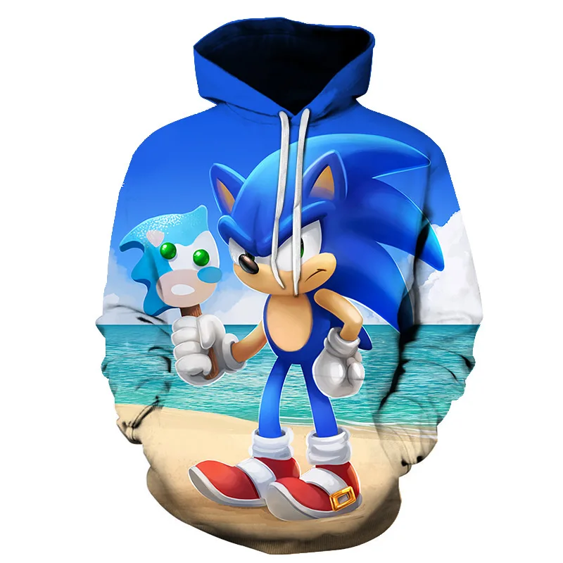 Хит продаж! толстовка с капюшоном Sonic the hedgehof для мужчин белая аниме Harajuku 3D модный