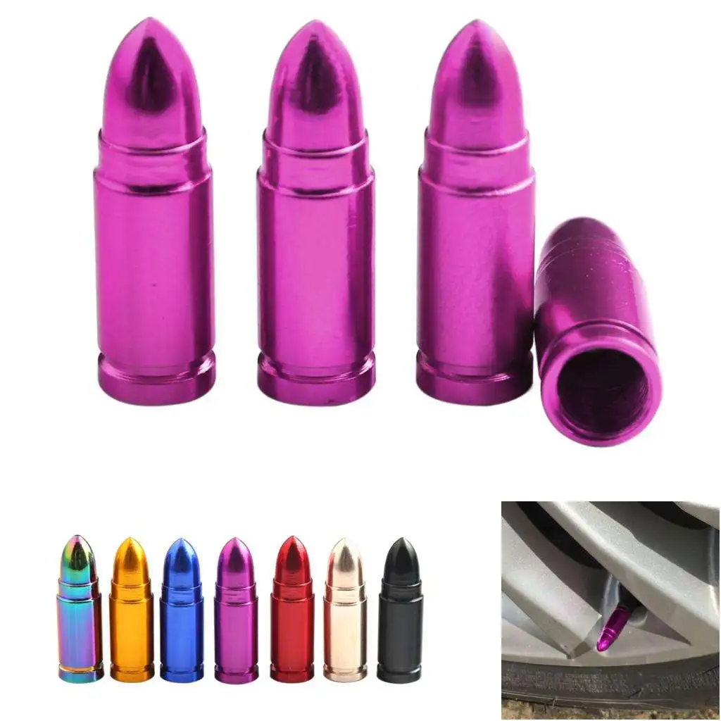 

Пуля в стиле пули из фиолетового алюминия, 4 шт., металлический длинный воздушный стержень клапана колеса/шины