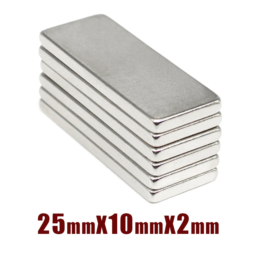 

5/10/20/30/50/100PCS 25X10X2mm Block Strong Powerful Magnets Sheet 25x10x2 Rectangular Permanent Neodymium Magnets 25*10*2 mm