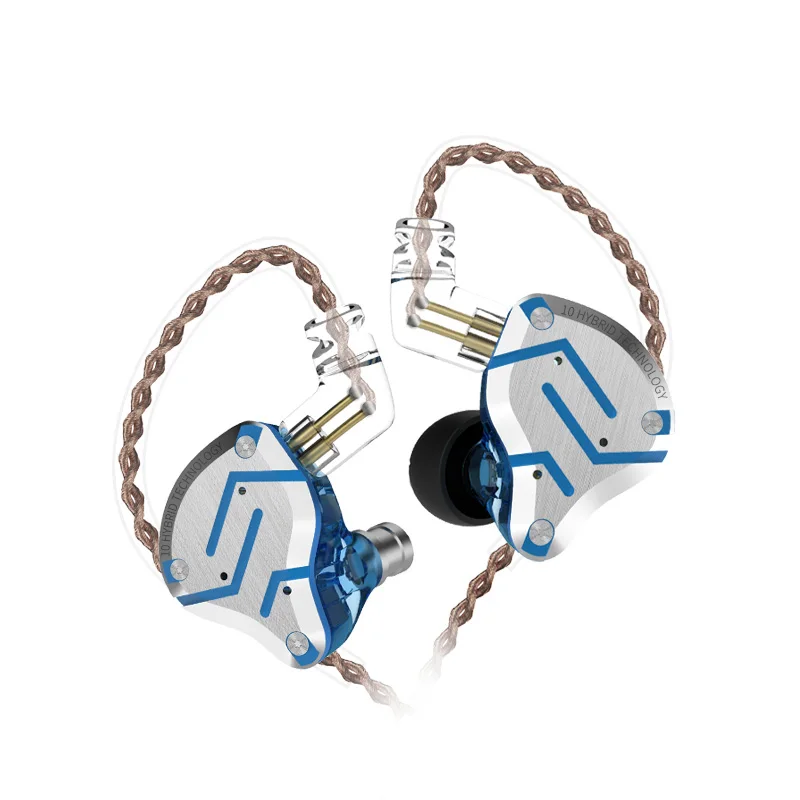 Наушники вкладыши KZ ZS10 PRO гибридные с динамическим сбалансированным якорем и
