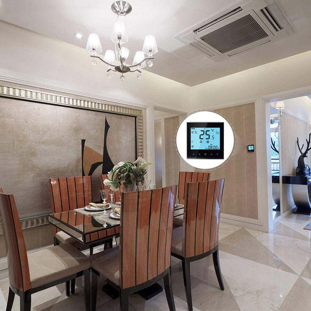 Центральный Кондиционер Термостат ЖК Программирование 2 трубы три скорости