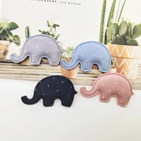 40pcs 35 3cm dot fabric elephant padded appliques for babys handmade hair clip decoration diy accessories wholesale