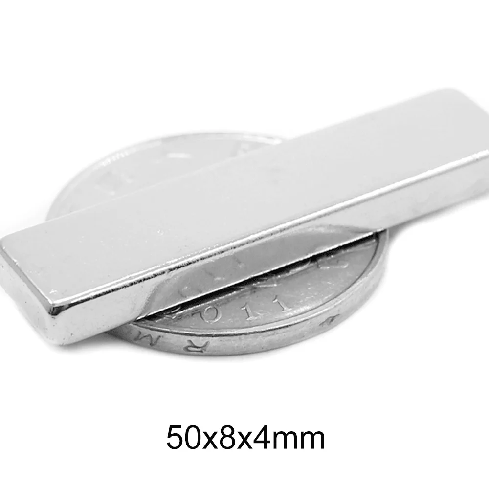 Силовой неодимовый магнит толщиной 4 мм Прочный Постоянный 50x8x4 2 ~ 30 шт. |