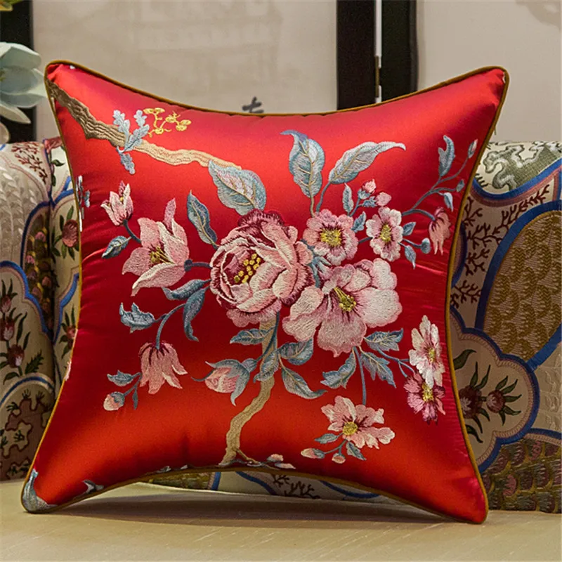 free shipping classical chinese style flowers throw Pillow with inner 45x45cm embroidery cushion pillow chair decorative | Дом и сад