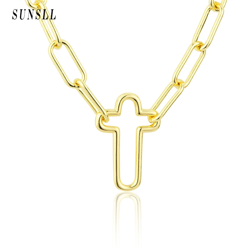 

SUNSLL, новый дизайн, широкая искусственная кожа, модное и изысканное позолоченное ожерелье в стиле хип-хоп, ювелирные изделия в подарок