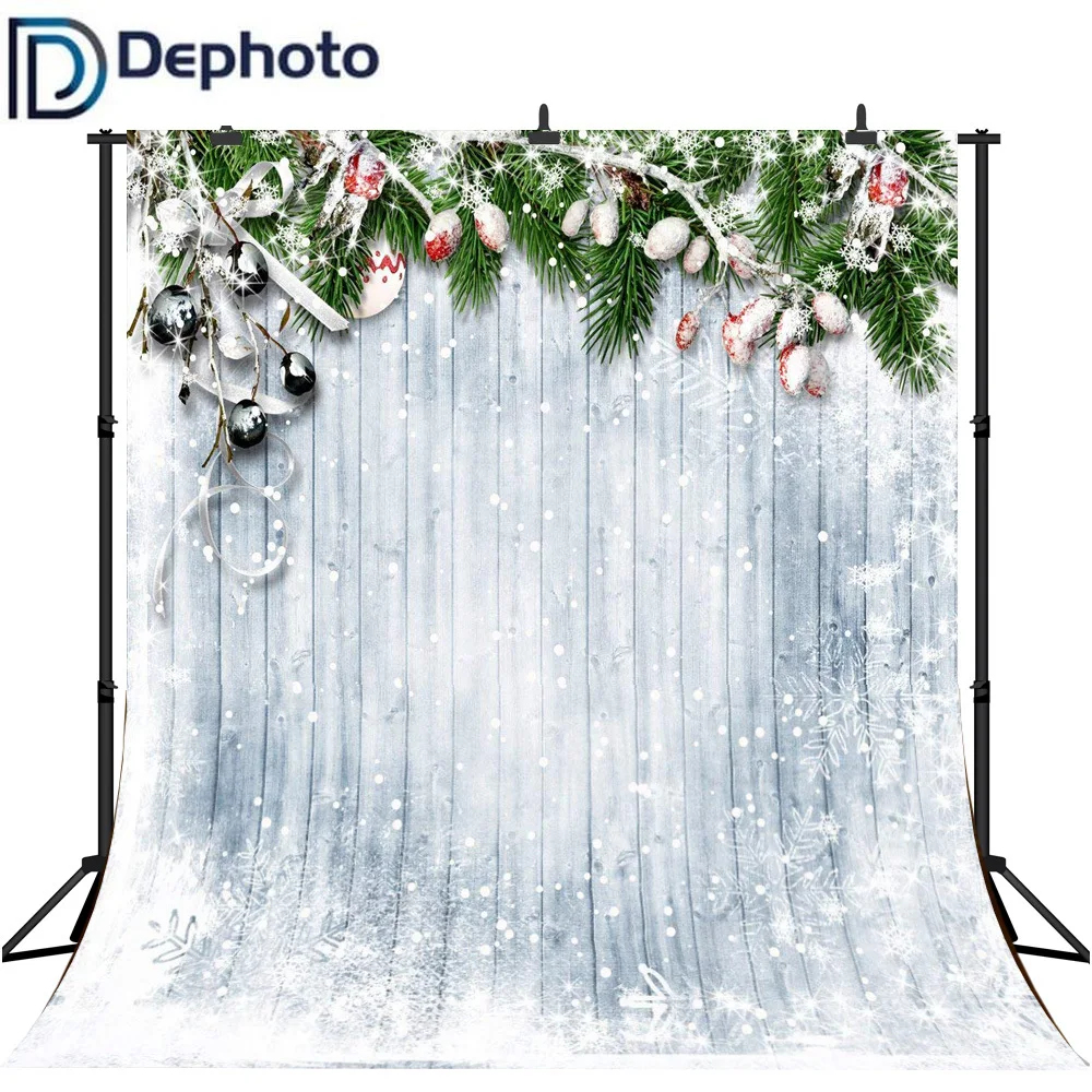 Dephoto бесшовный фон для фотосъемки рождественские украшения со снегом декорации на деревянном фоне студийный фон для студийной фотосъемки