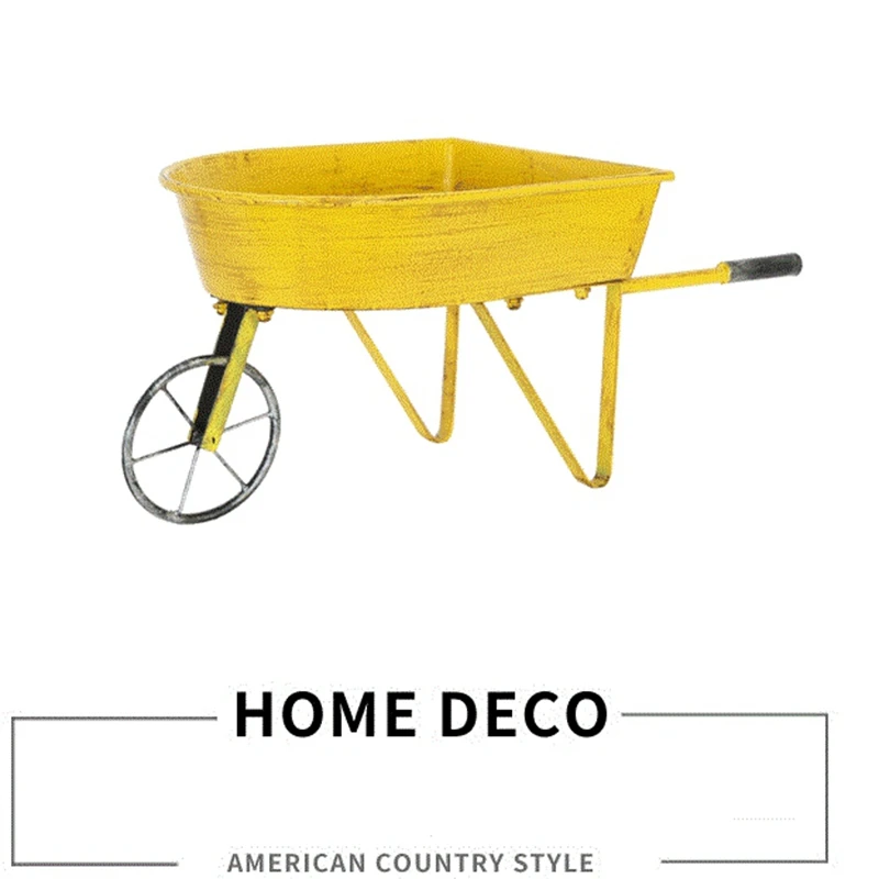 Железная тележка в американском стиле маленькая подставка для цветов дома патио