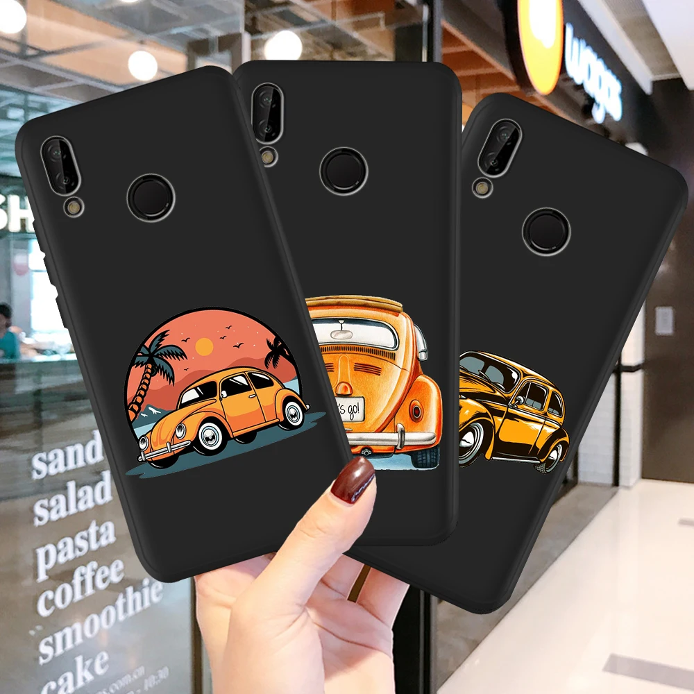 

Cartoon Cute Car Fashion Paint Draw for Huawei P40 P30 P20 P10 P8 Lite 2017 Mate 30 20 10 Lite Pro Phone Case Funda Silicone