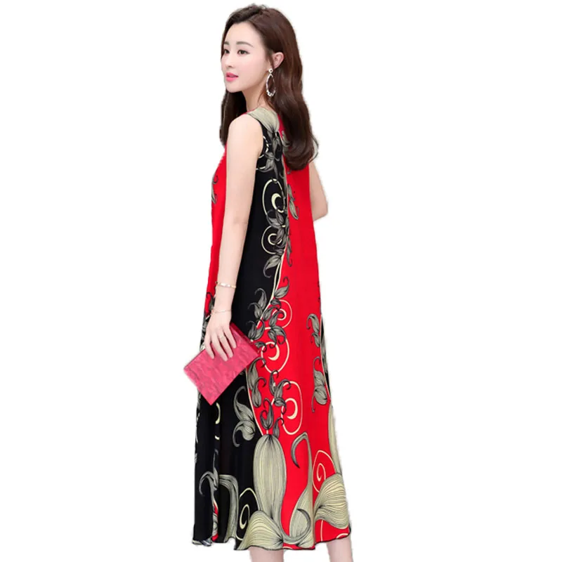 Длинное платье с принтом в стиле бохо синее Пляжное Платье макси цветочным