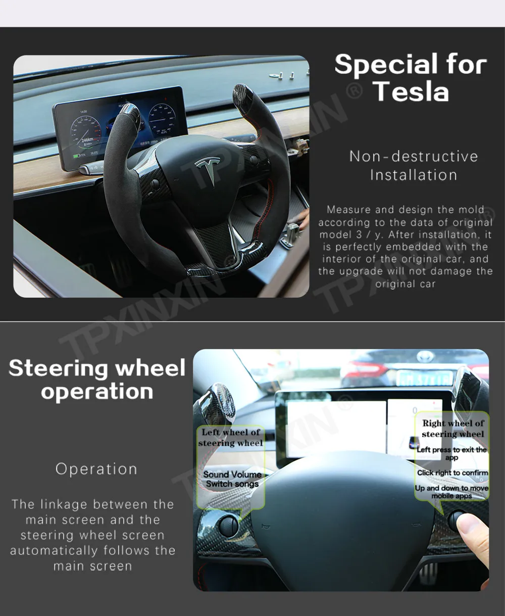 for tesla model 3 y digital cluster lcd android car virtual instrument dashboard display gps navigate carplay third generation free global shipping