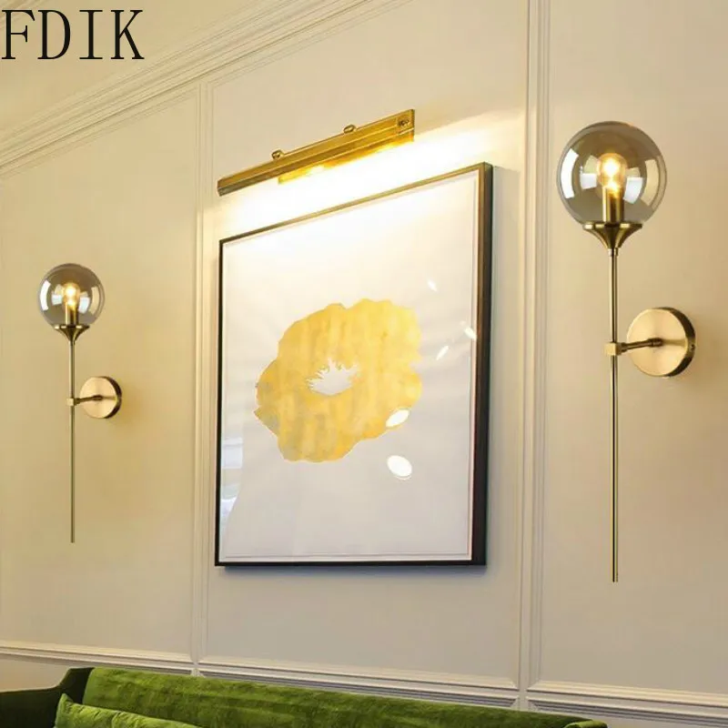 Скандинавская светодиодная стеклянная настенная лампа современное волшебное