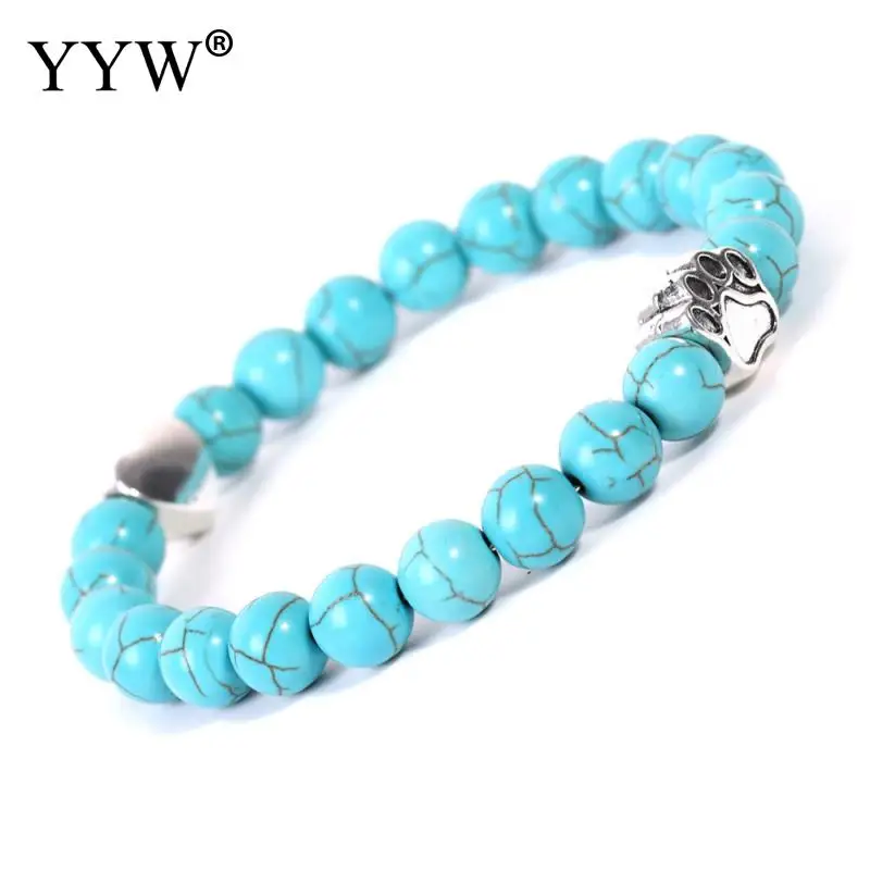 5 прядей/лот унисекс Гладкий натуральный камень Браслеты Сердце коготь подвесной