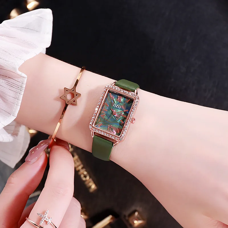 

Nice PopTop Brand Ladies Diamond Watch Ladies Love Leather Strap Water Diamond British Watch Fashion Luxury Quartz Watch