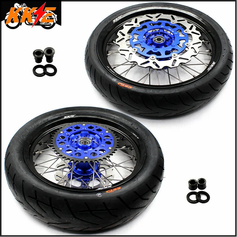 KKE 3 5 &amp 4 25*17 &quotSupermoto колеса шины набор для Suzuki DRZ400SM 2005 2020 синяя втулка передний 310