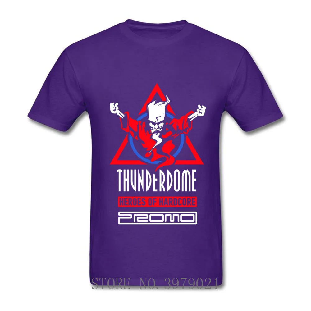 Уникальные футболки Thunderdome Heroes Of Hardcore and DJ Promo с круглым вырезом, хлопок, Мужская футболка с коротким рукавом, большие размеры - Цвет: purple