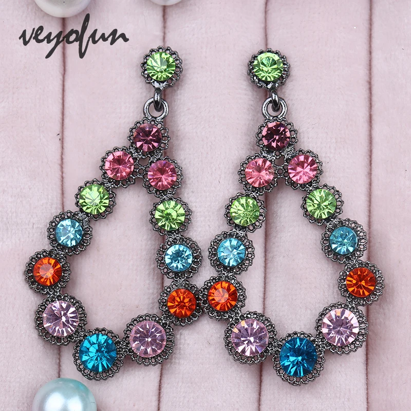 

Veyofun Classic Hollow Rhinestone Drop Earrings Elegant Party Dangle Earrings for Women Fashion Jewelry Gift Wholesale