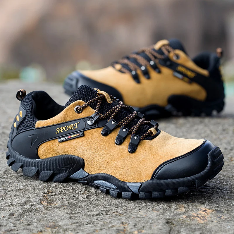 

Light Weight Hiking Shoes Men Waterproof Genuine Leather Climbing Trekking Shoes Outdoor Mountain Tactical Boots Men Sneakers
