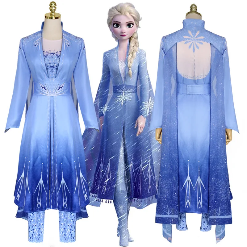 

Elsa Cosplay Women Costume Halloween Carnival Party Fancy for Adult Girls Princess Dress+Pants+Outfits+Belt Vestidos Uniform