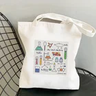 Шоппер 2021, потрясающая Сумка-тоут с принтом химии, женская, Harajuku, сумка для покупок, наплечная сумка для покупок, Женская Холщовая Сумка