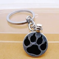 fashion keychain 28x21mm dog panda claw silver pendant diy men%e2%80%99s jewelry car keychain ring holder souvenir