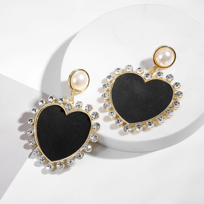 

Trendy Shell abalone Acrylic Marble Korean Earrings For Women Heart Shaped Drop Dangle Earring Geometric Fashion Jewelry