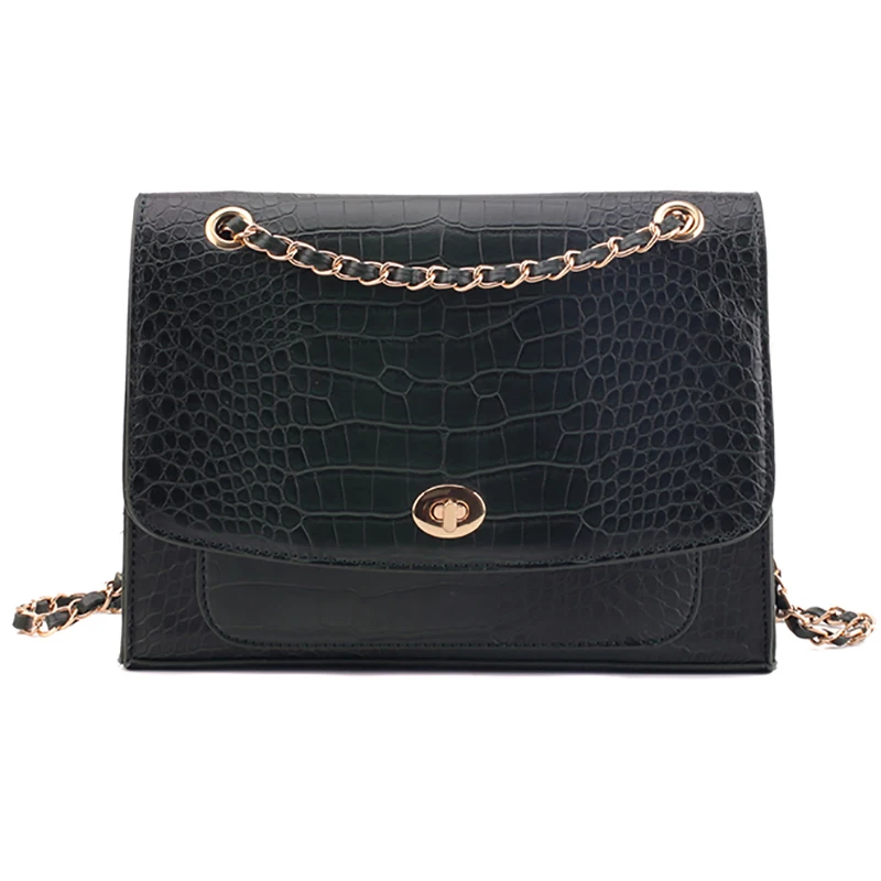 

Vintage Fashion Big Tote bag 2021 New Quality PU Leather Women's Designer Handbag Crocodile pattern Chain Shoulder Messenger Bag
