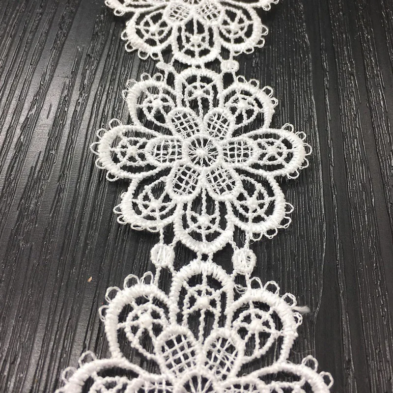Вышитый белый цветок кружевной ткани Дубай шитье DIY отделка Тюль аппликация