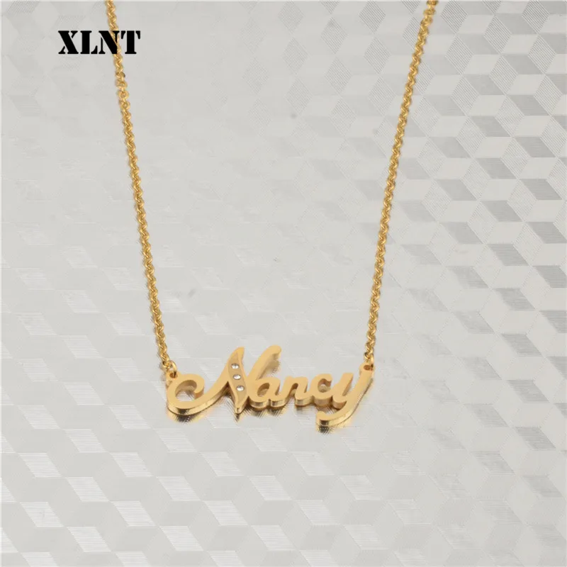 

XLNT Nancy Name Necklace Hot Sale Gold Color Necklace Charm Letter Necklace Name Jewelry For Women Accessories Girlfriend Gift
