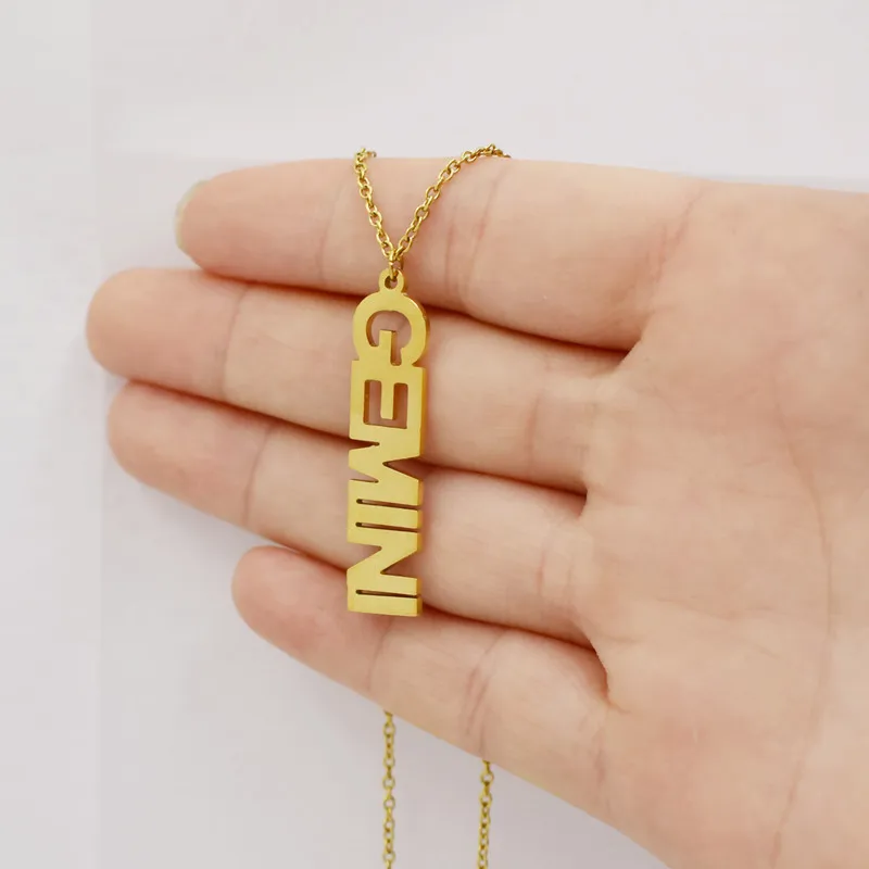 Цепочка QIAMNI с 12 знаками Зодиака ожерелье созвездиями декором: Дева Лев весы