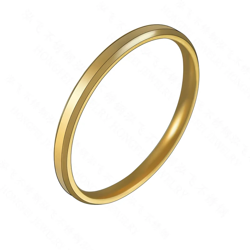 Тонкие кольца из нержавеющей стали 2 мм простые золотые и черные никогда не